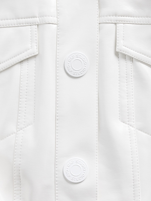 Image number 5 showing, GapStudio Vegan Patent Leather Crop Jacket