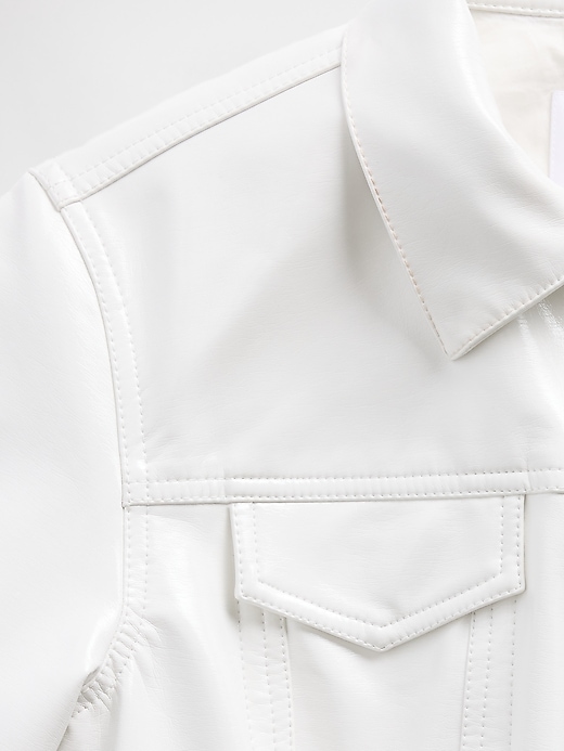 Image number 6 showing, GapStudio Vegan Patent Leather Crop Jacket