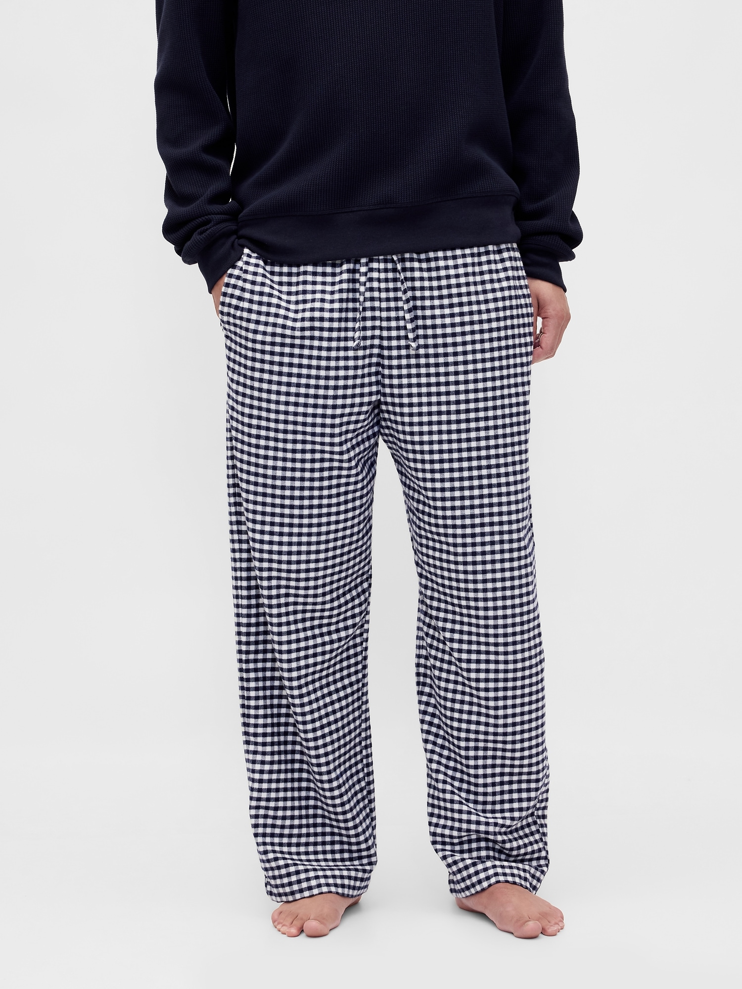 Adult Softest Flannel PJ Pants - Navy Blue Gingham