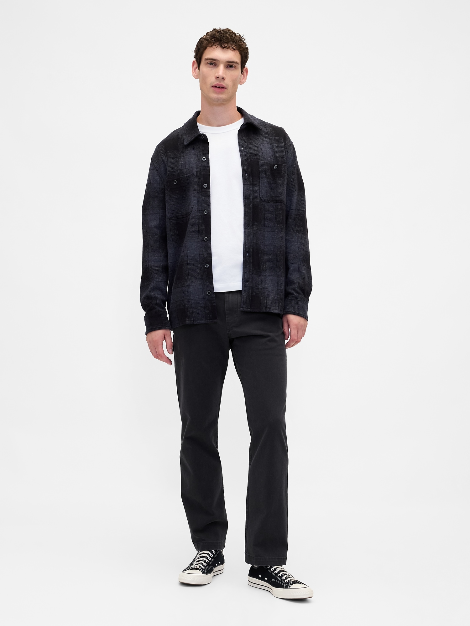 Heavyweight Twill Relaxed Straight Khakis - Black