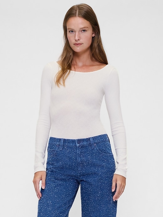 Image number 1 showing, GapStudio Pointelle Bodysuit