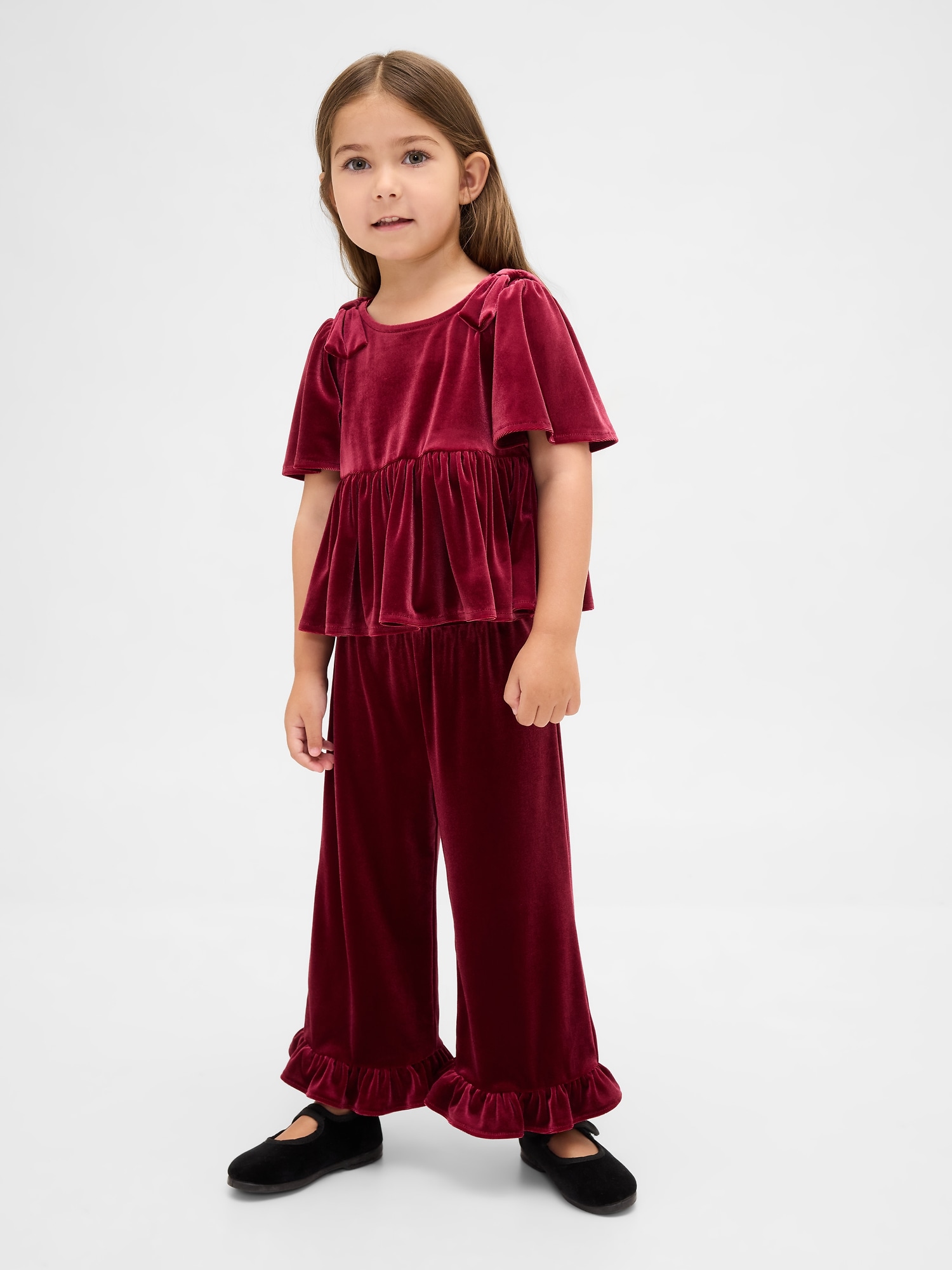 Gap Baby & Toddler Velour Ruffle Outfit Set In Red