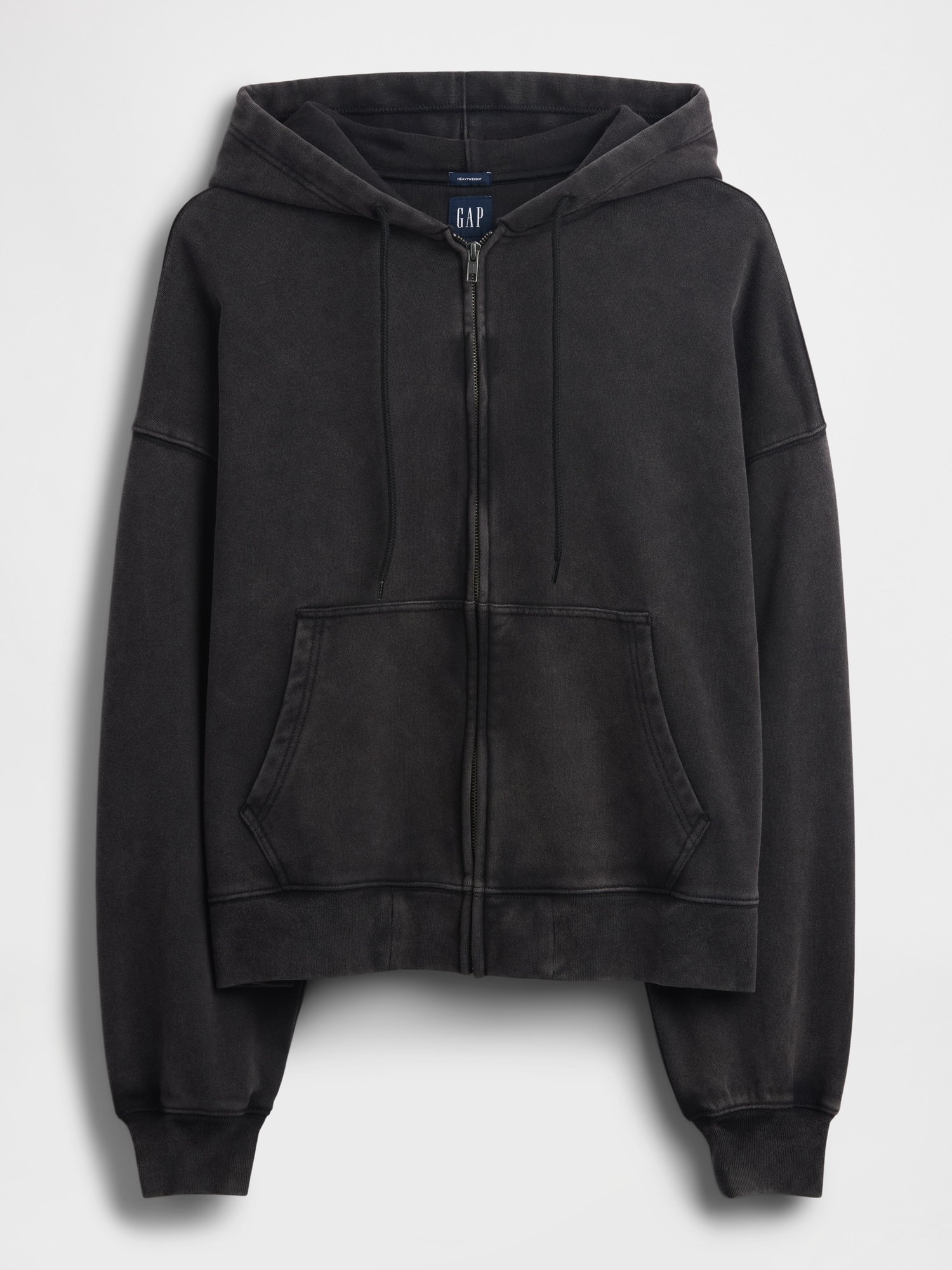 Adult Heavyweight Oversized Crop Zip Hoodie