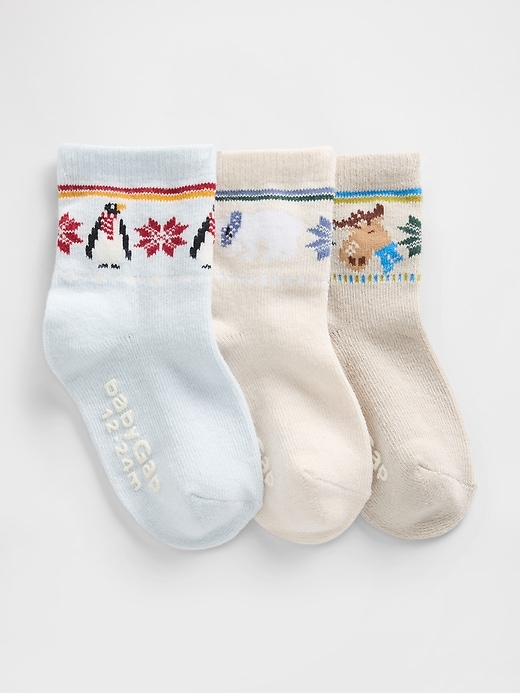 Image number 1 showing, Baby & Toddler Fair Isle Crew Socks (3-Pack)