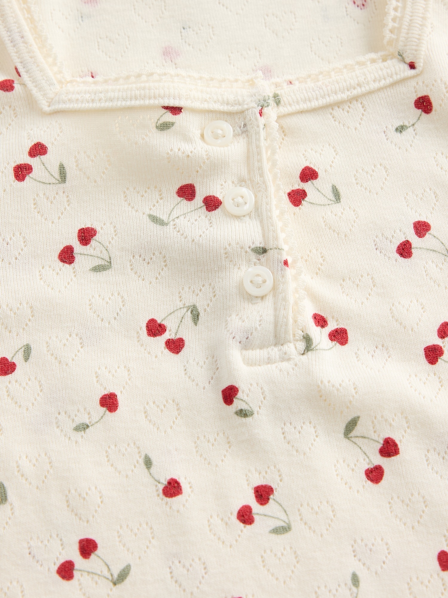 Топ Gap Pointelle Henley Top для малышей, цвет: Слоновая кость морозный — фото 3