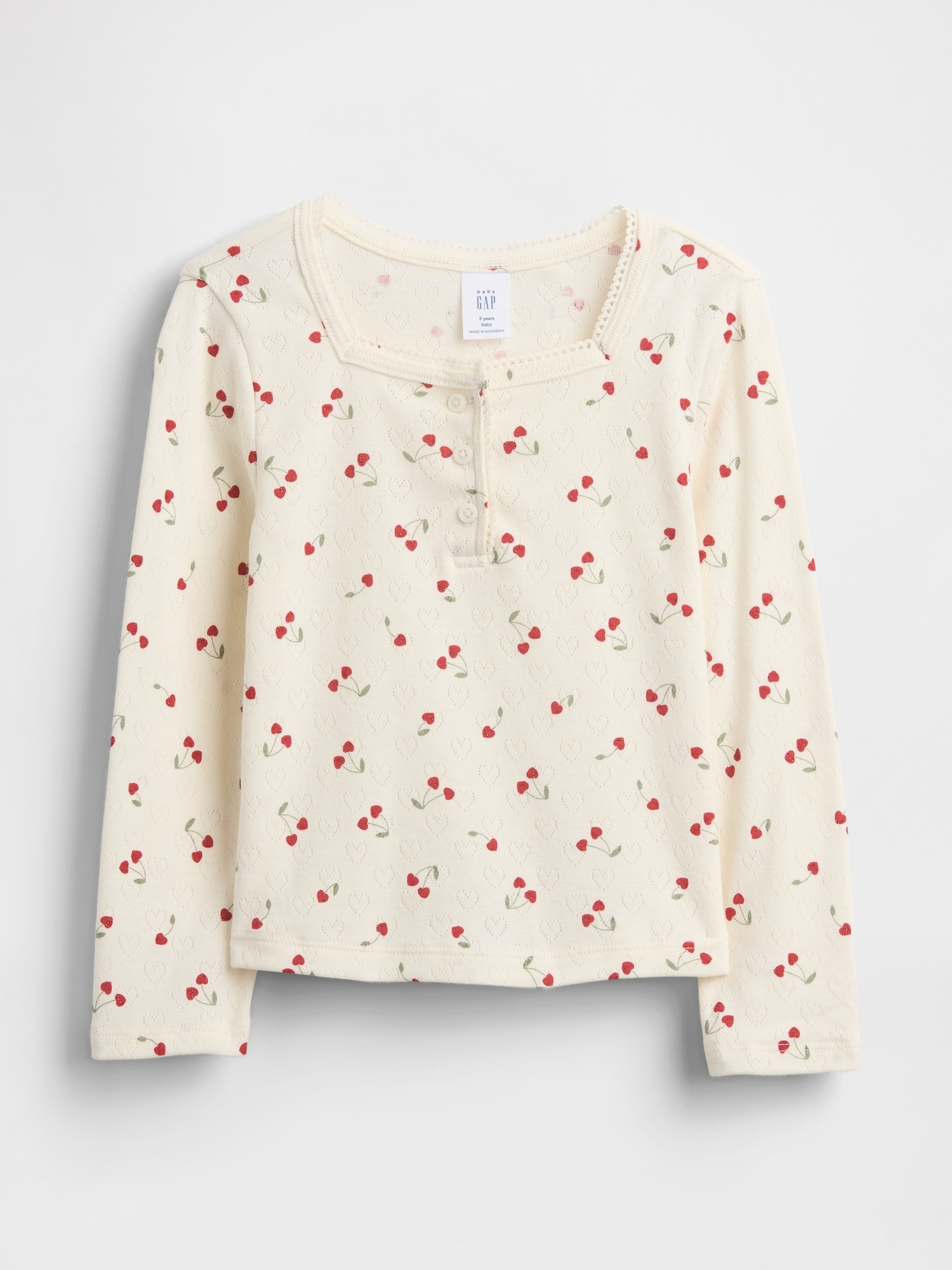 Топ Gap Pointelle Henley Top для малышей, цвет: Слоновая кость морозный