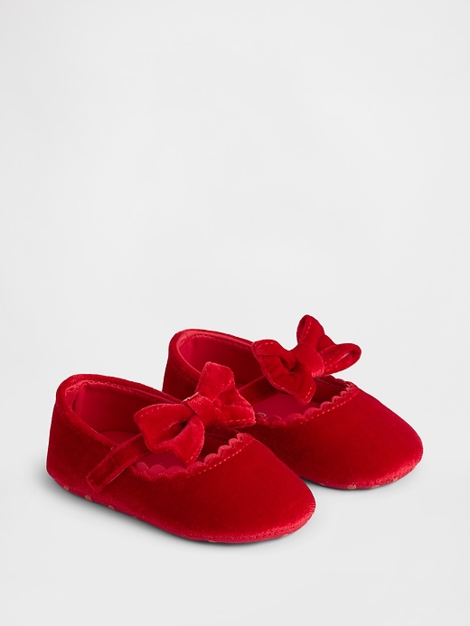 Image number 2 showing, Baby Velvet Bow Mary Jane Flats