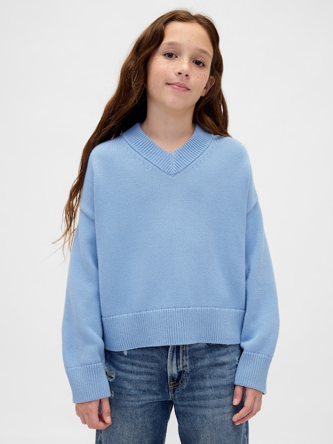 Kids Boxy V-Neck Sweater