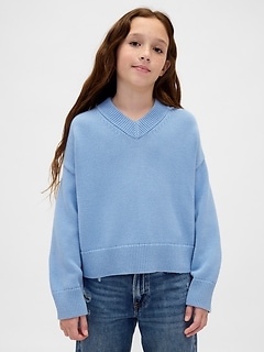 Kids Boxy V-Neck Sweater