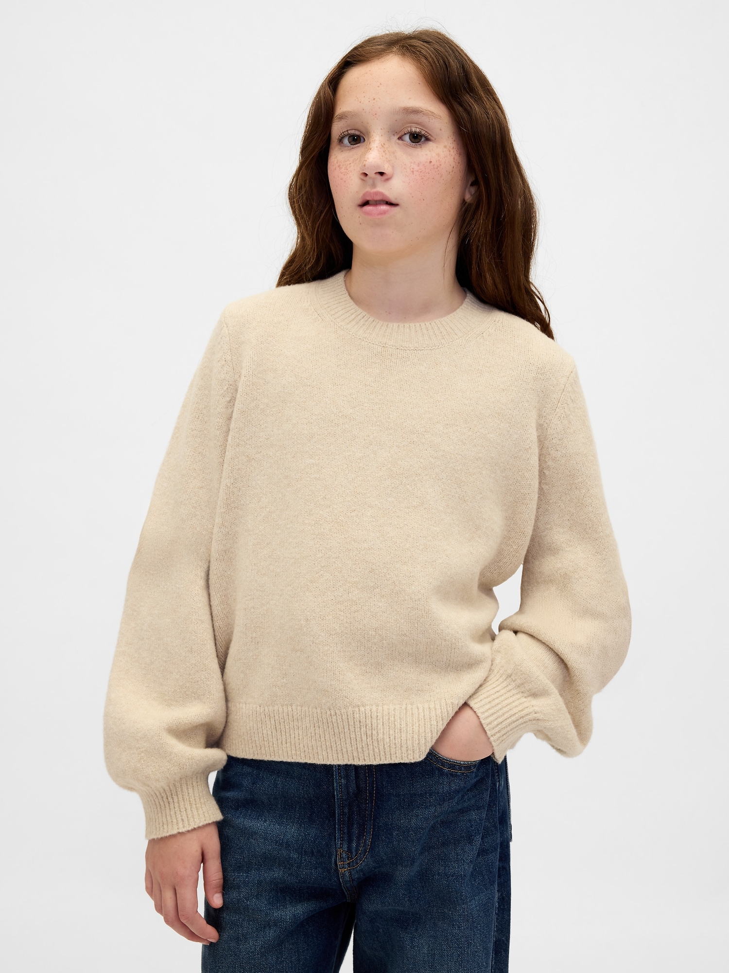 Kids CashSoft Crewneck Sweater - Oatmeal Heather