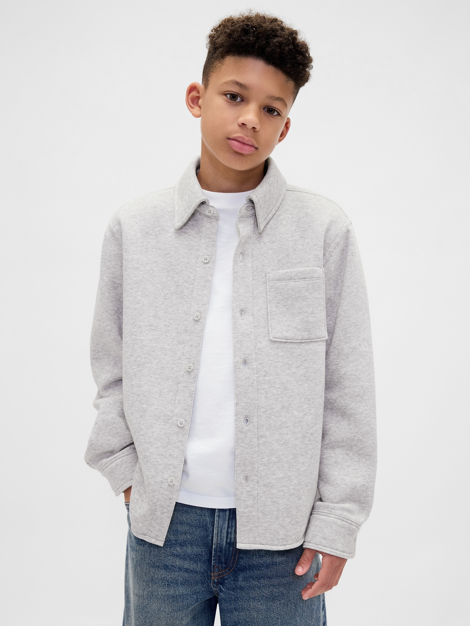 Kids Cozy Button-Front Shirt