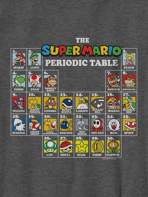 Image number 3 showing, Kids Nintendo Periodic Table Graphic Tee