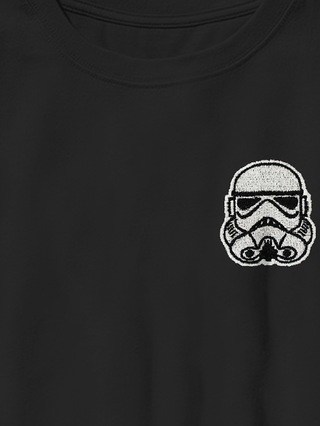 Star Wars Maglietta Ragazzo Pixel Darth Vader E Stormtrooper, Logo Imperiale, Taglia YXS, Blu Reale, Ufficiale