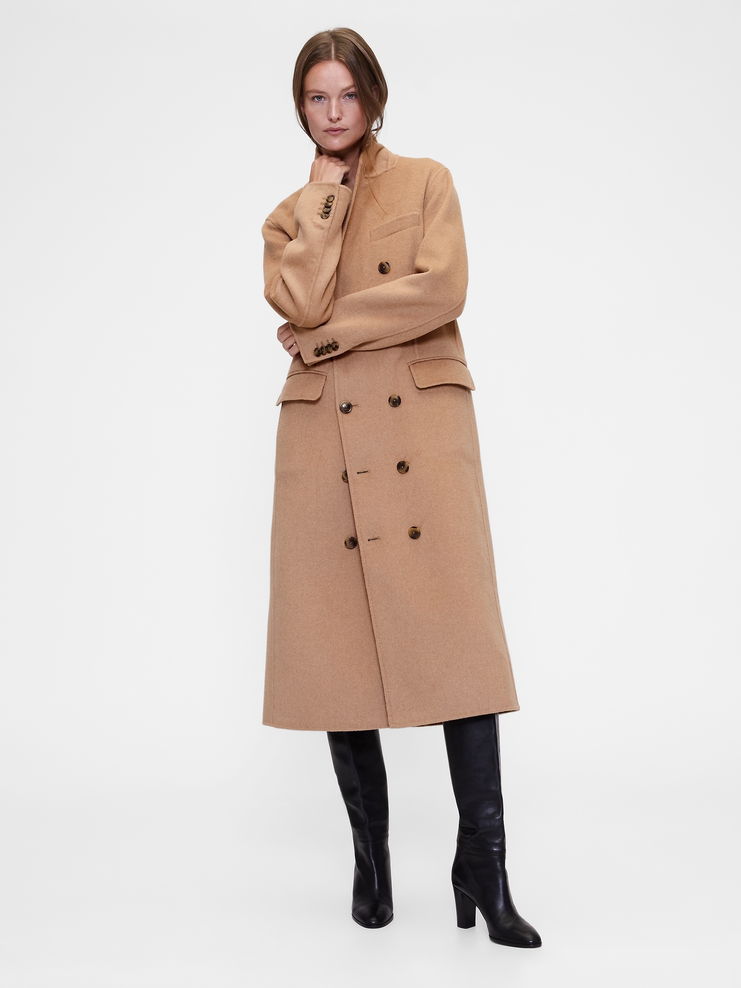 GapStudio Wool-Blend Double-Breasted Coat