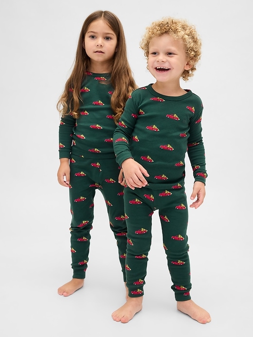 Image number 1 showing, Kids & Baby Organic Brushed Cotton Holiday PJ Set