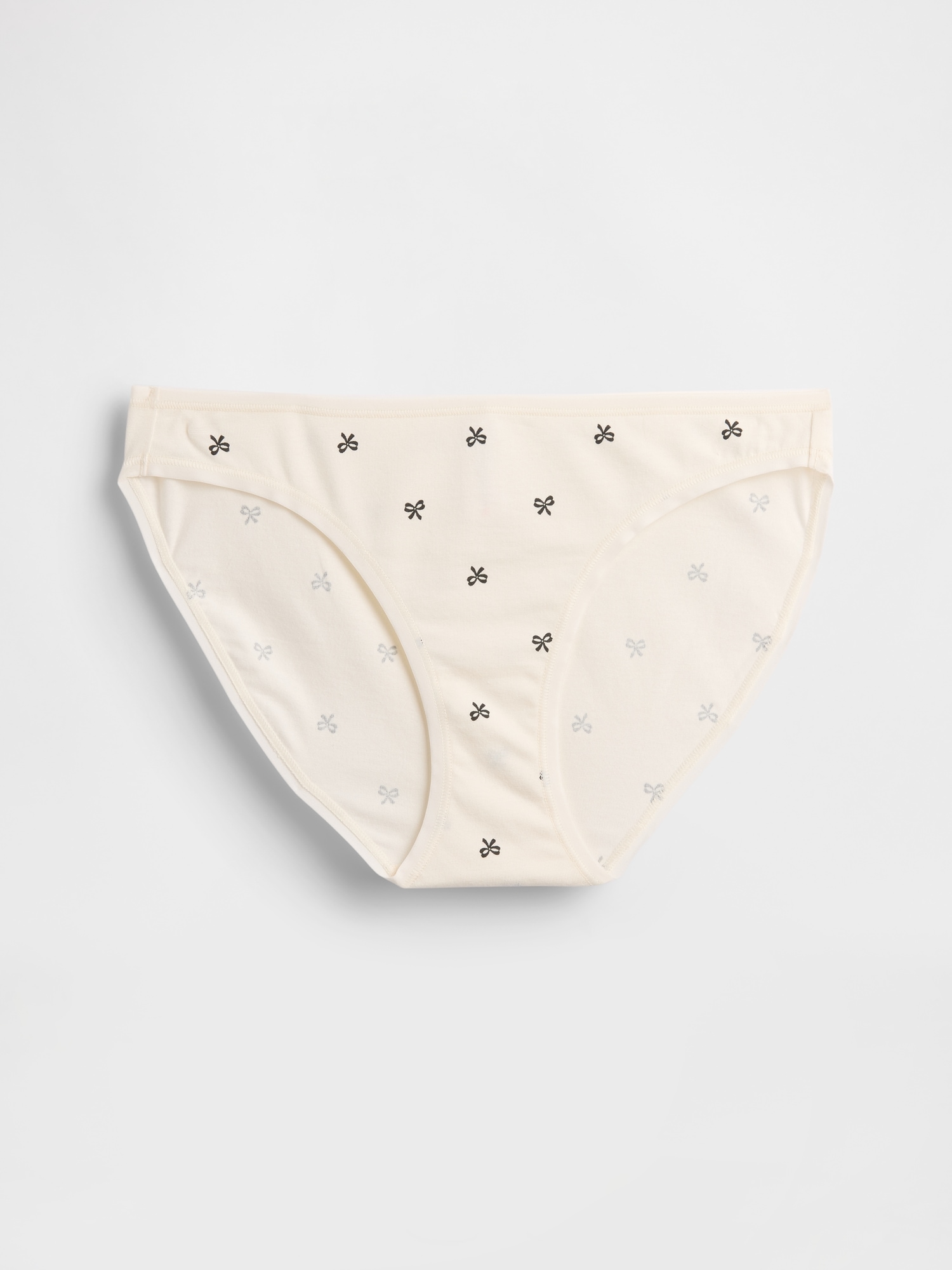 Organic Stretch Cotton Bikini - Black Bow Print