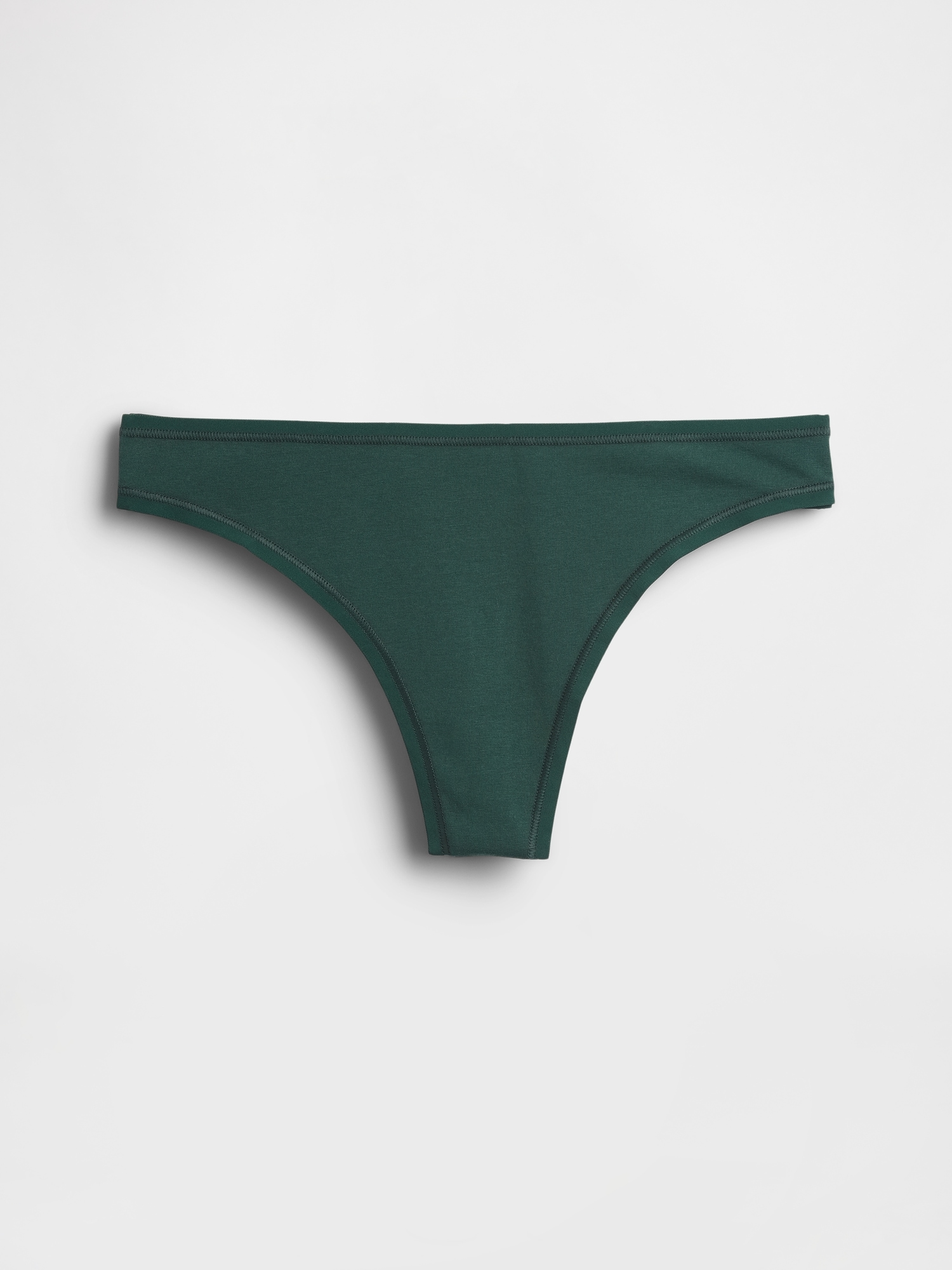 Organic Stretch Cotton Thong - Deep Hunter Green