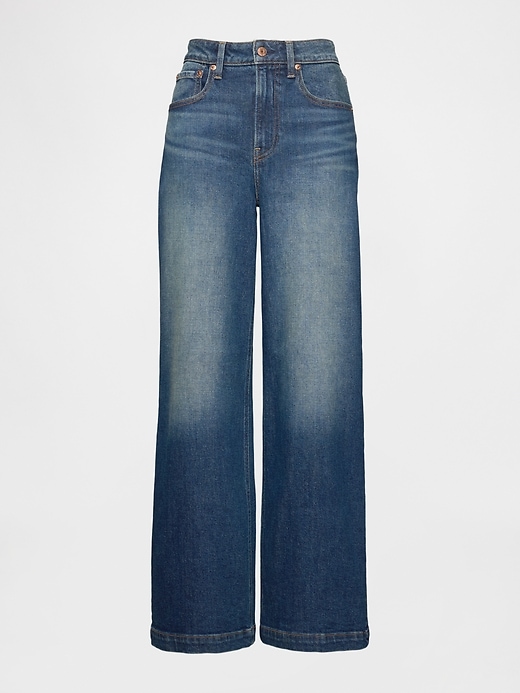 Image number 1 showing, Curvy High Rise Stride Wide-Leg Jeans