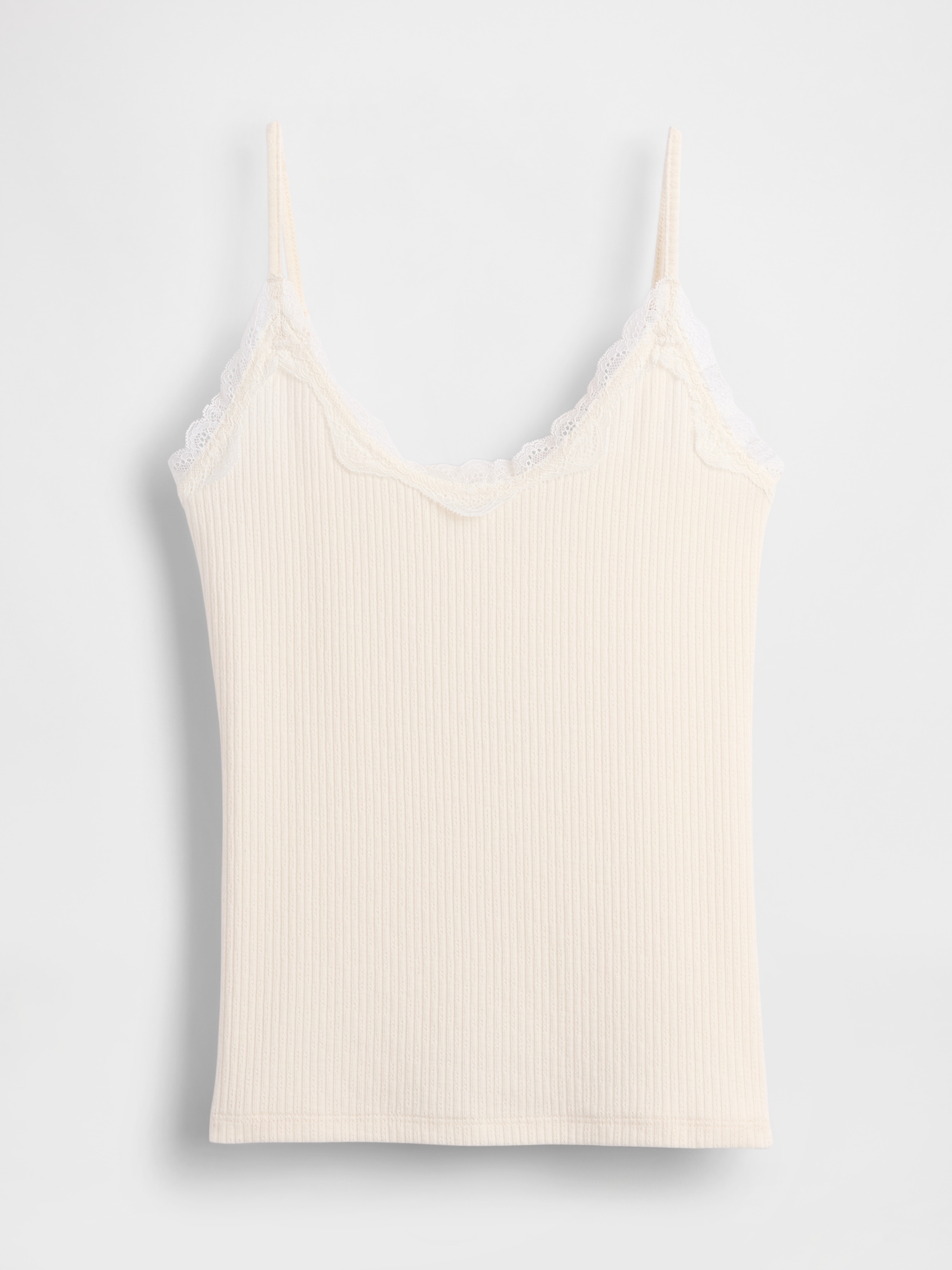 Gap Lace-trim Pointelle Cami In White