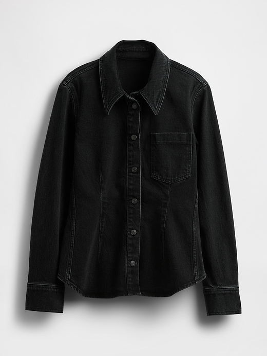 Image number 1 showing, Denim Cinch-Seam Shirt