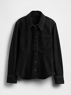 Denim Cinch-Seam Shirt