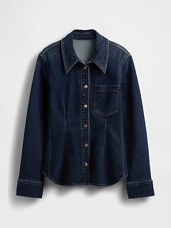 Denim Cinch-Seam Shirt