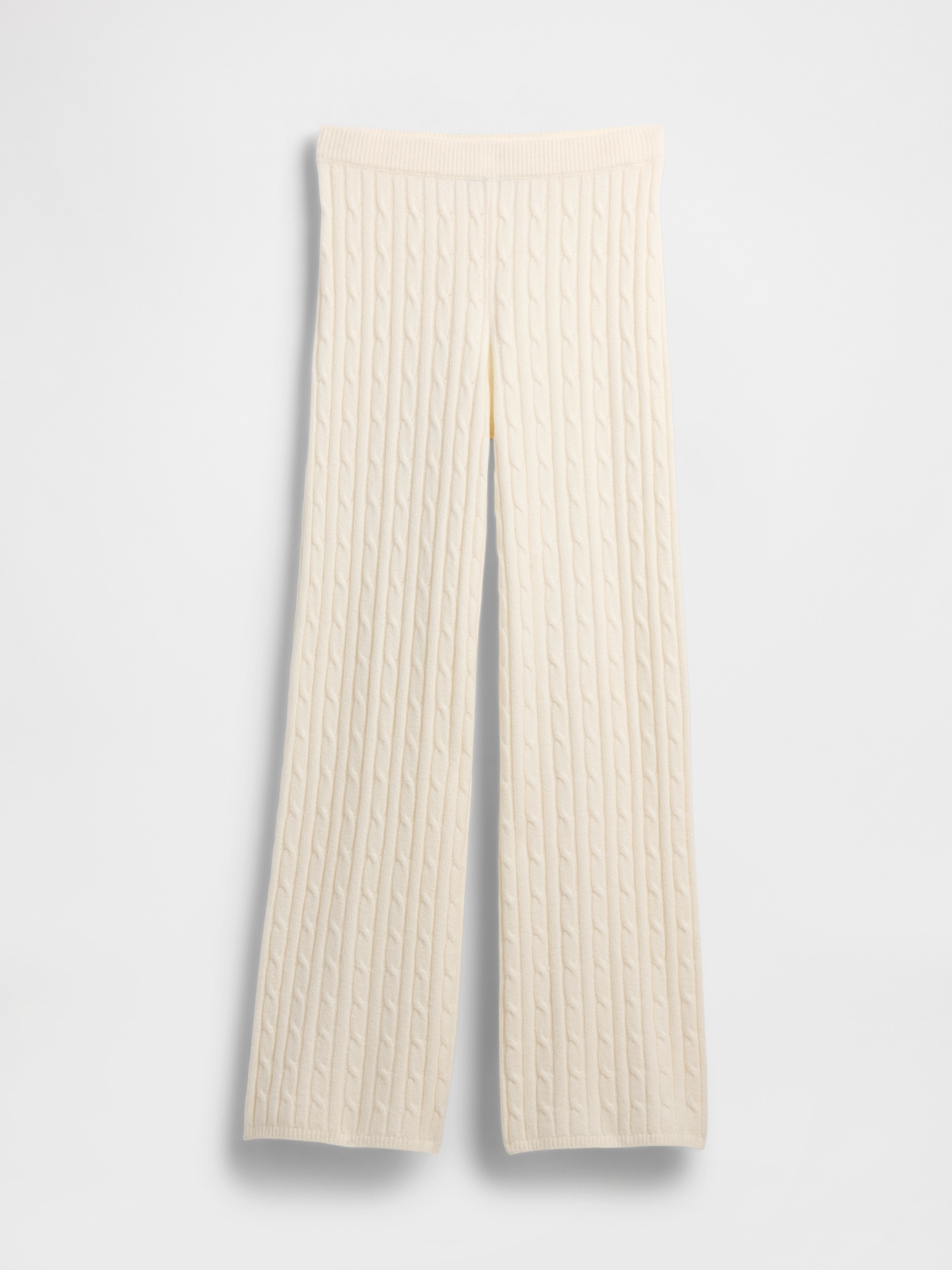 Gap Cashsoft Cable-knit Sweater Pants In White