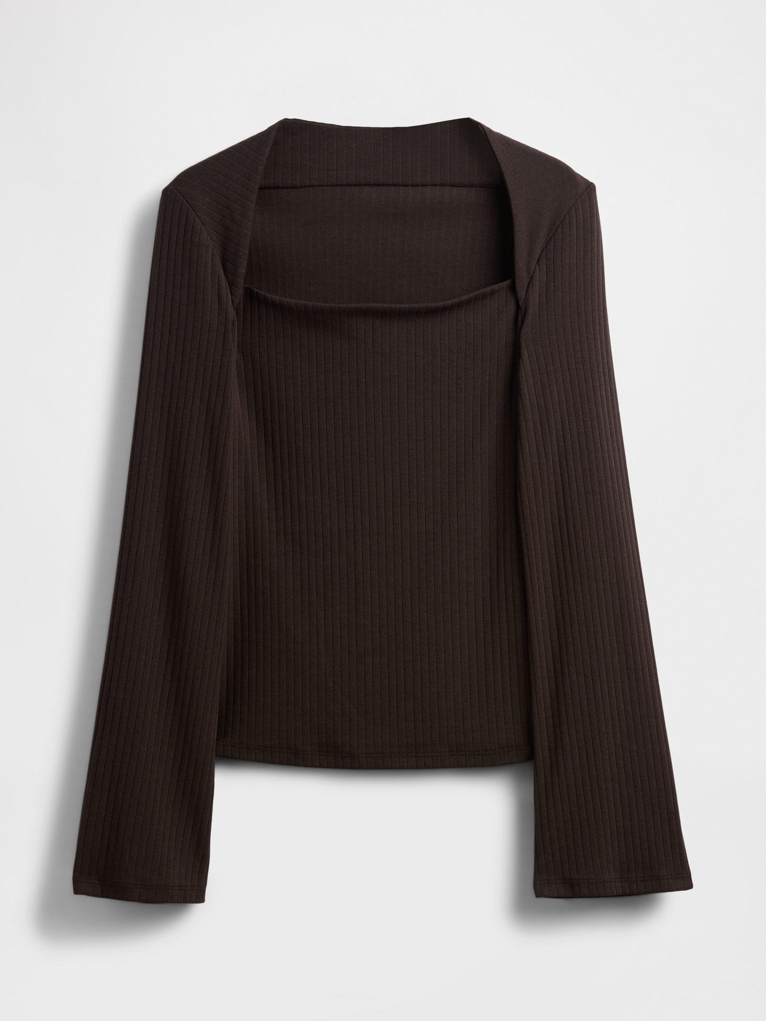 Gap Modern Rib Envelope-neck Top In Brown