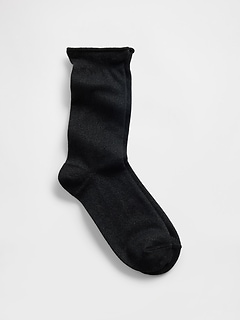 Shimmer Ruffle Crew Socks