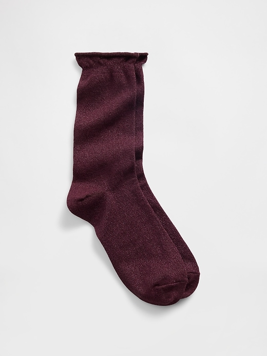 Image number 1 showing, Shimmer Ruffle Crew Socks