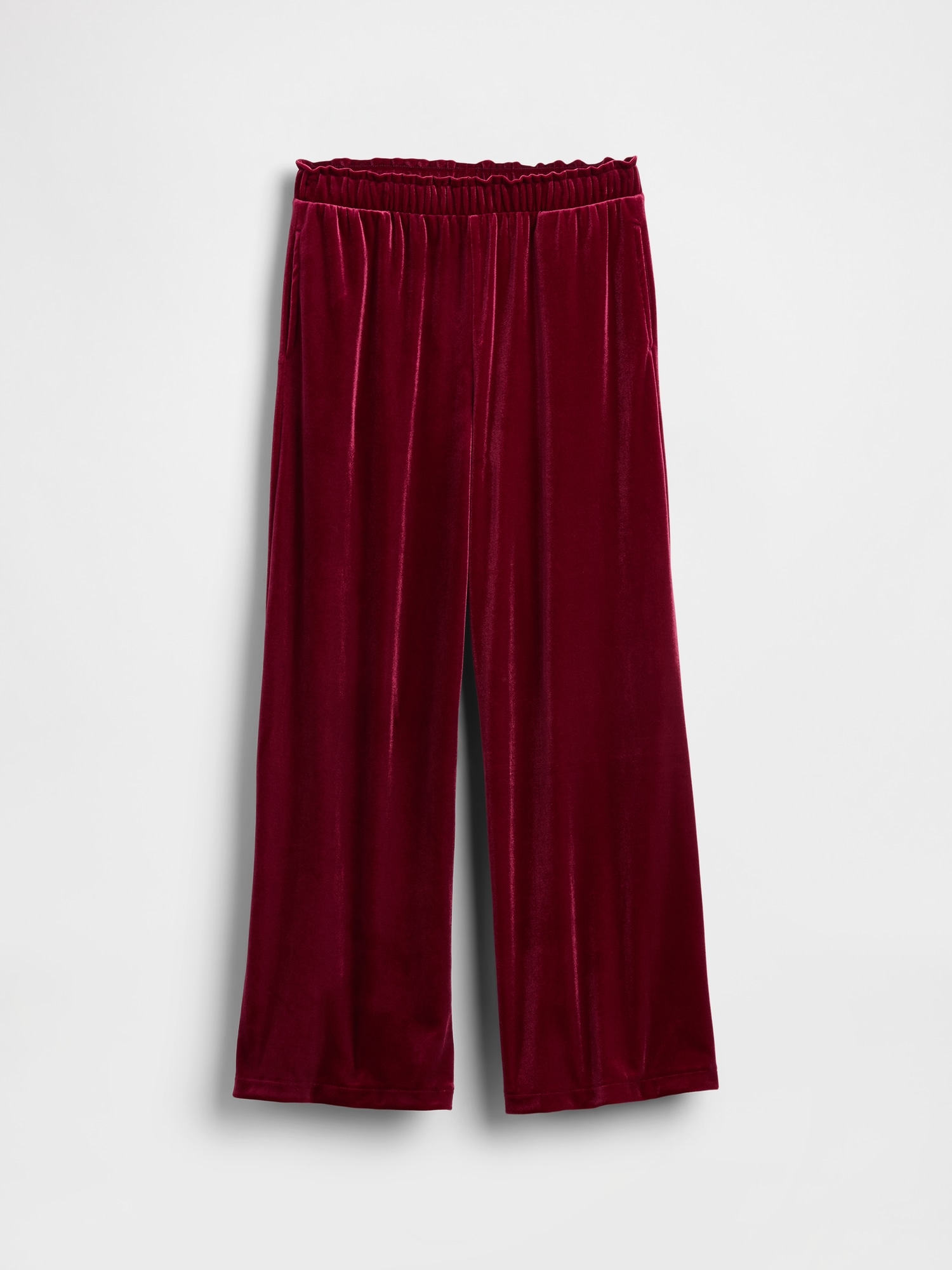 Kids Velvet Wide-Leg Pants - Red Delicious