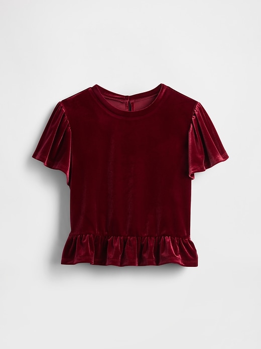 Image number 1 showing, Kids Velour Peplum Top