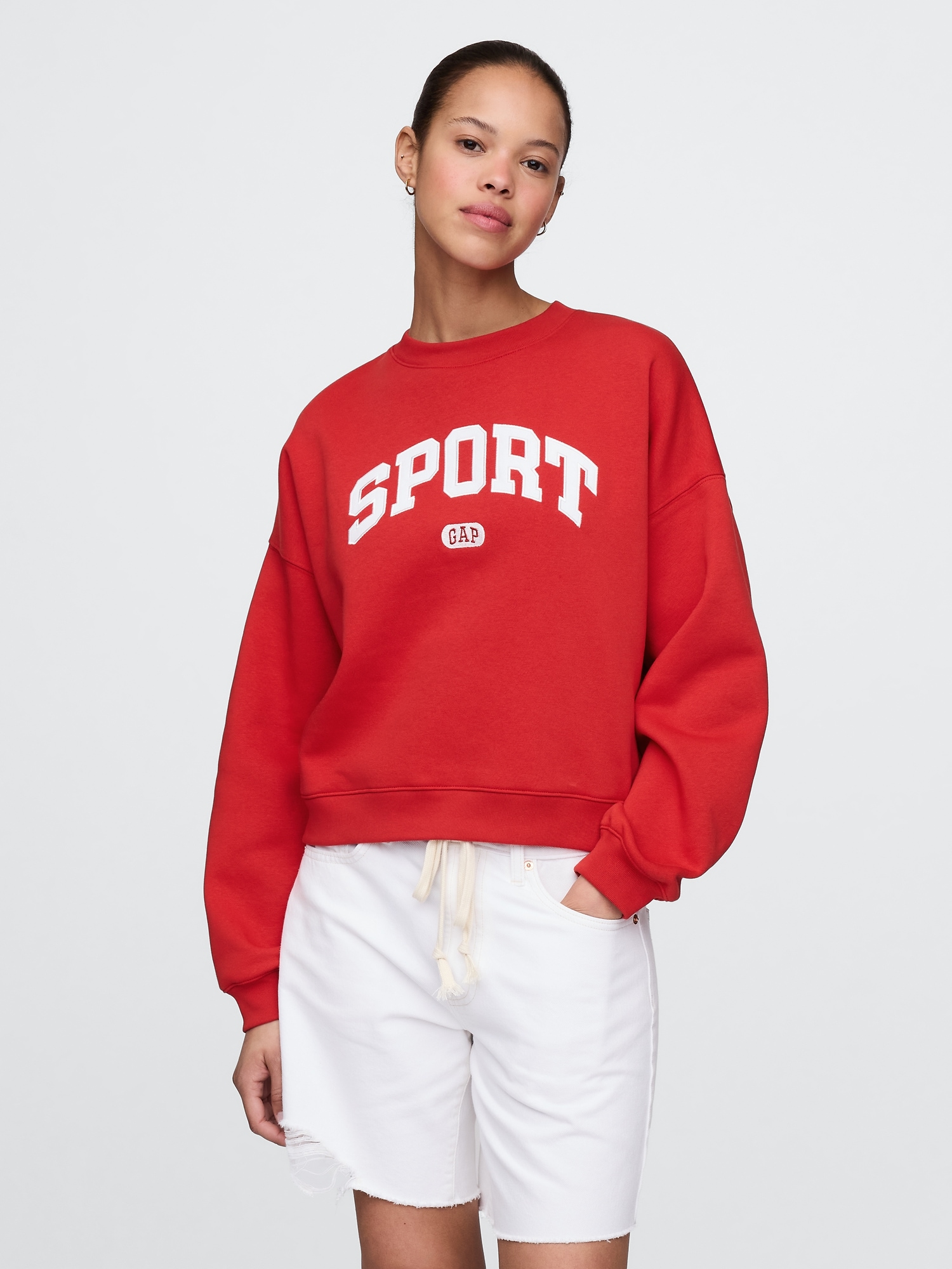 VintageSoft Wedge Crewneck Sweatshirt - Tomato Sauce Red Logo