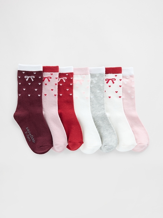 Image number 1 showing, Baby & Toddler Bow Crew Socks (7-Pack)