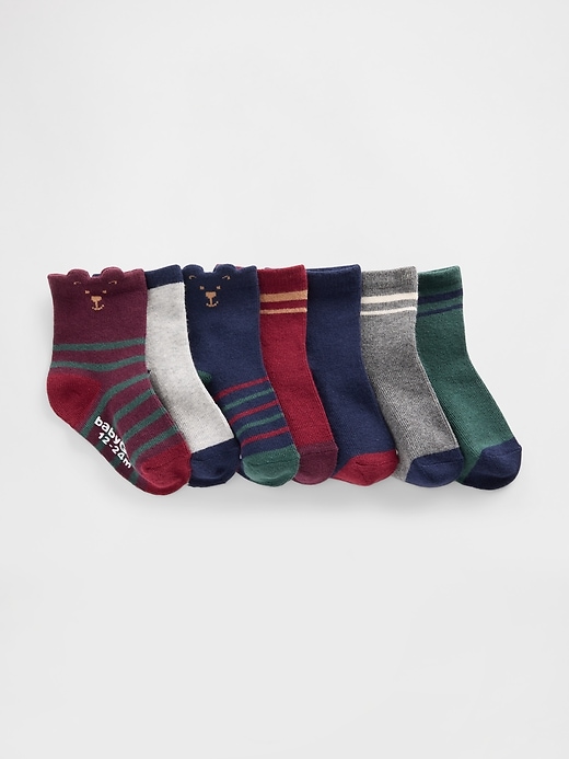 Image number 1 showing, Baby & Toddler Crew Socks (7-Pack)
