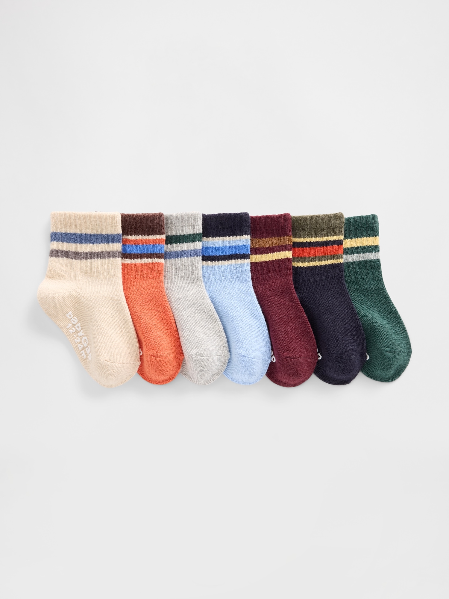 Baby & Toddler Stripe Quarter Crew Socks (7-Pack)