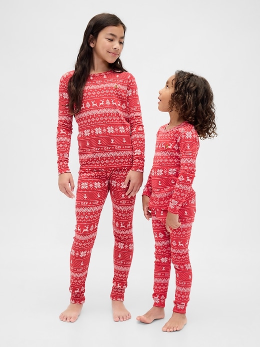 Image number 1 showing, Kids & Baby Organic Brushed Cotton Holiday PJ Set