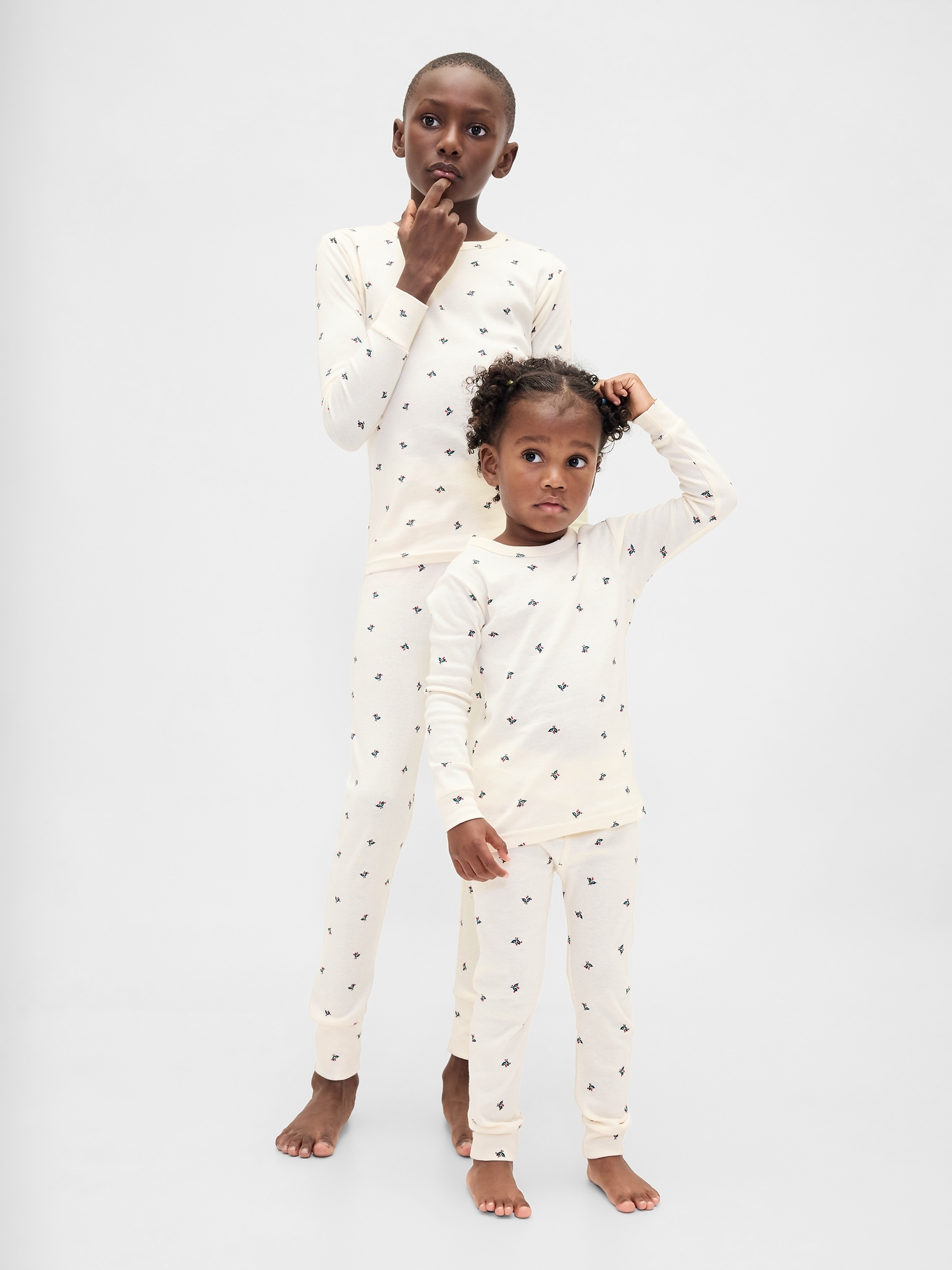 Kids & Baby Organic Brushed Cotton Holiday PJ Set - Holly