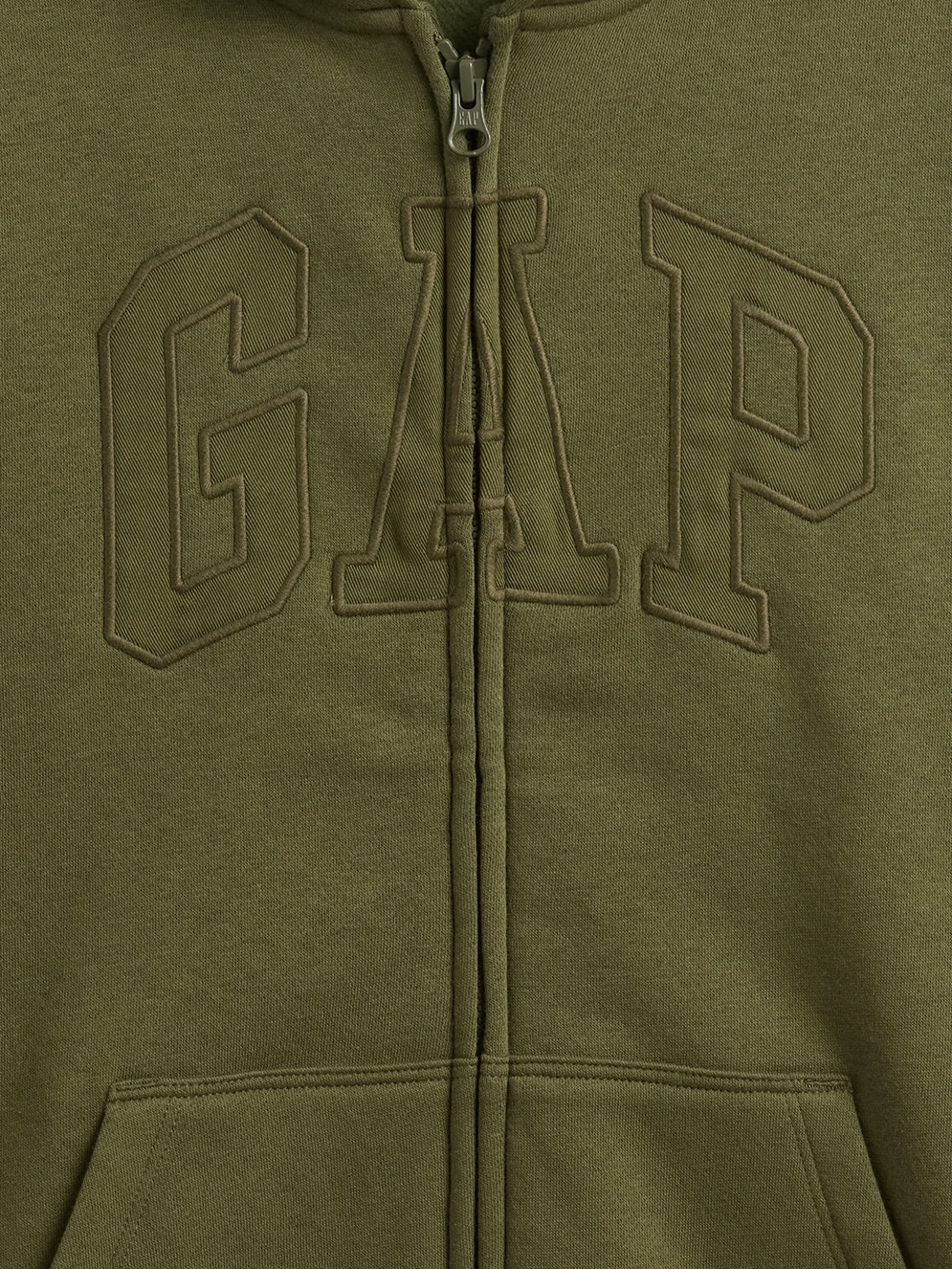 Детское худи Gap VintageSoft Logo, цвет: Армейский зелёный — фото 5