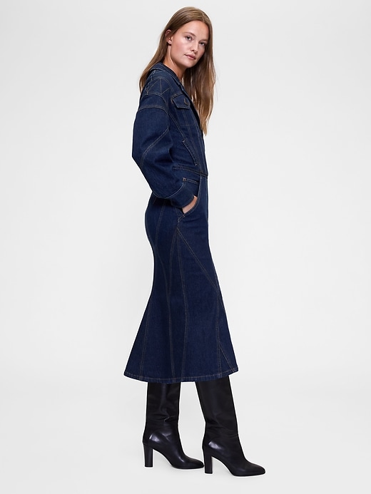 Image number 4 showing, GapStudio Seamed Denim Midi Shirtdress