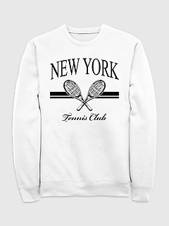 New York Tennis Club Graphic Crew Neck Sweatshirt