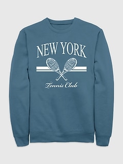 New York Tennis Club Graphic Crew Neck Sweatshirt