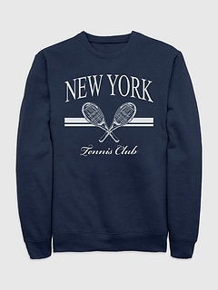 New York Tennis Club Graphic Crew Neck Sweatshirt