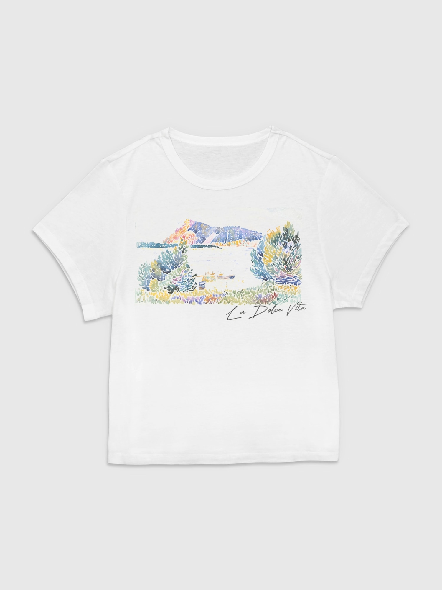 La Dolce Vita Graphic Baby Fit T-Shirt - Egret
