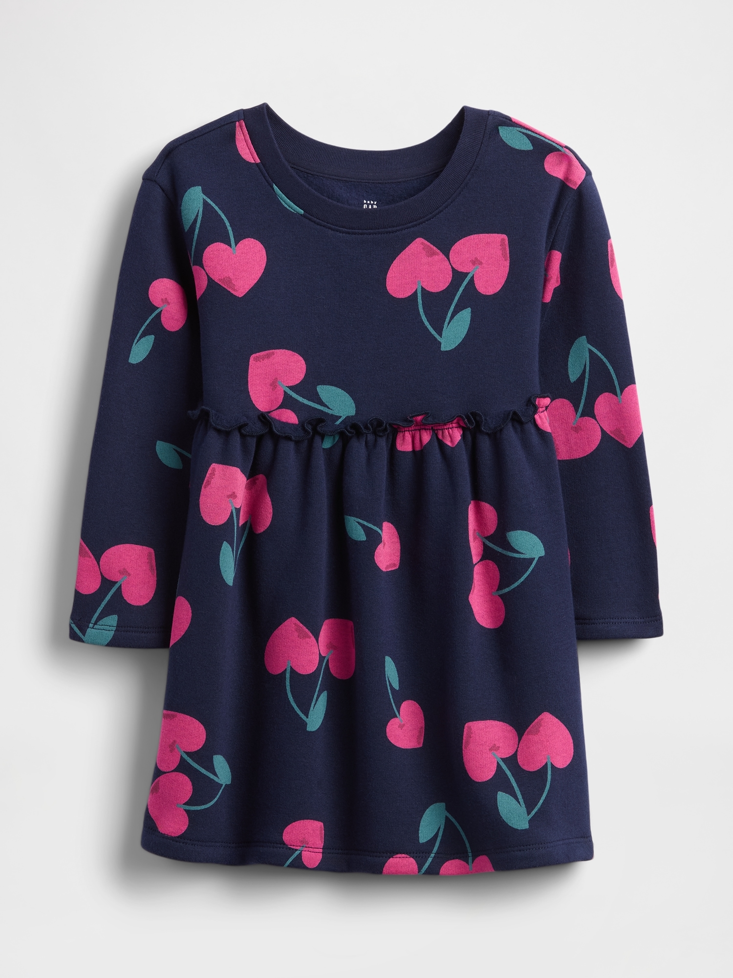 Baby & Toddler Ruffle-Waist Sweatshirt Dress - Dark Night Blue