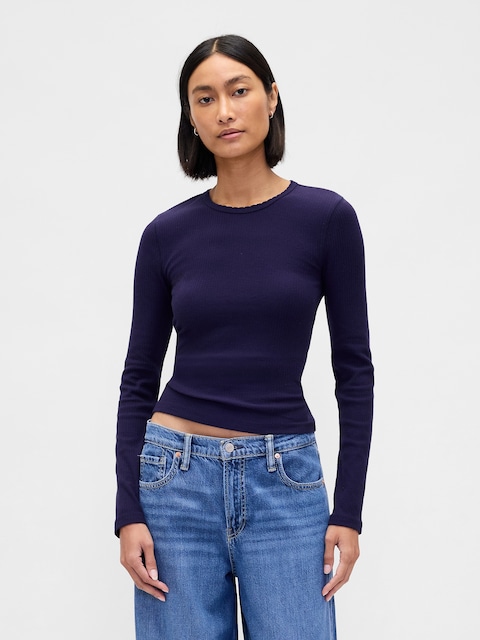 Pointelle Rib T-Shirt
