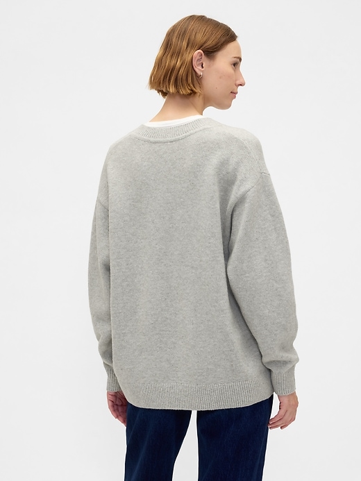 Image number 3 showing, CashSoft Oversized V-Neck Sweater