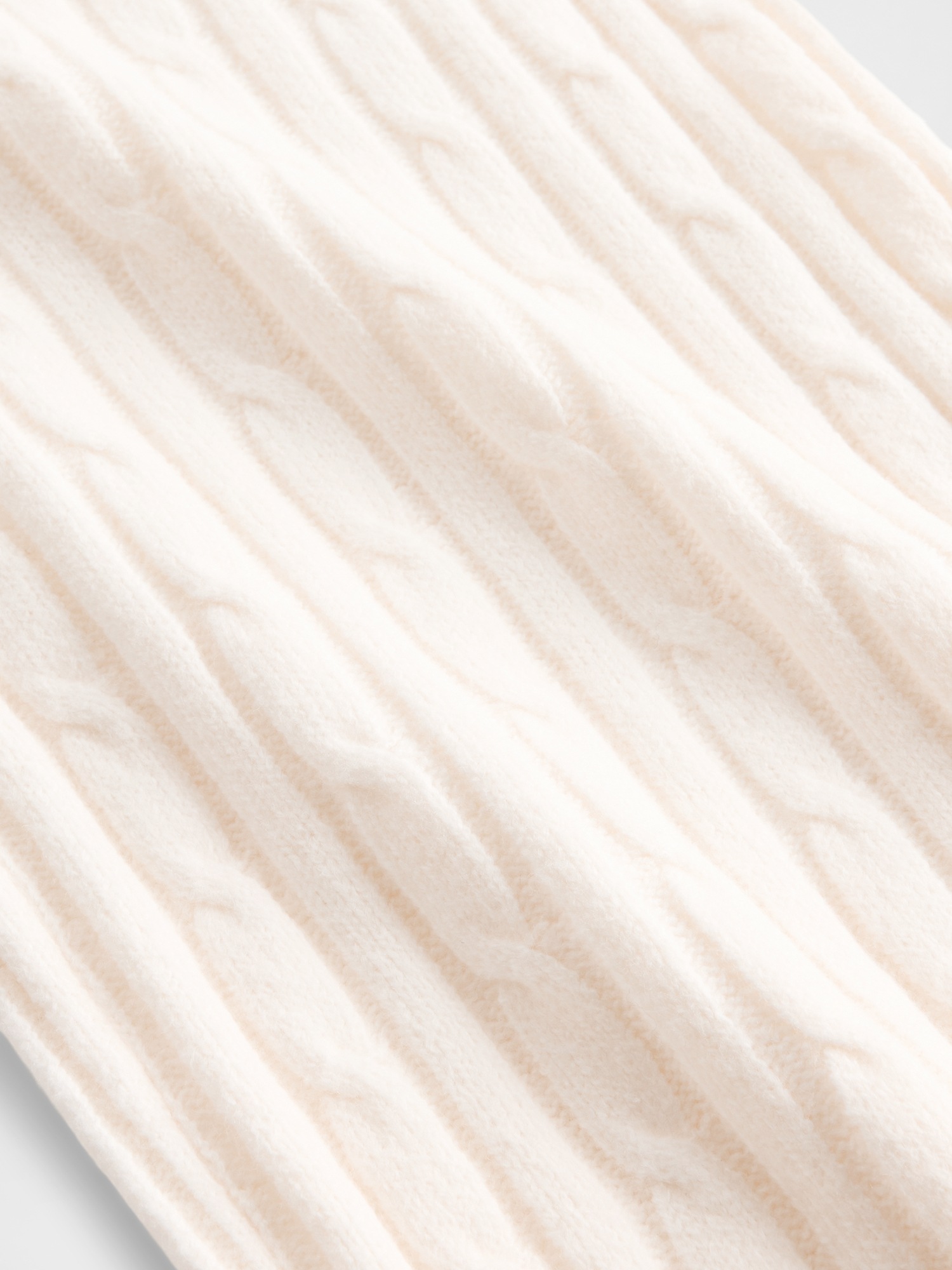 Женские брюки Gap CashSoft Cable-Knit Sweater Pants, цвет: Слоновая кость бежевый — фото 5