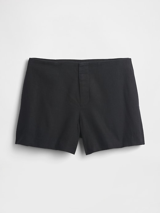 Image number 6 showing, 4" Mid Rise Linen-Blend Shorts