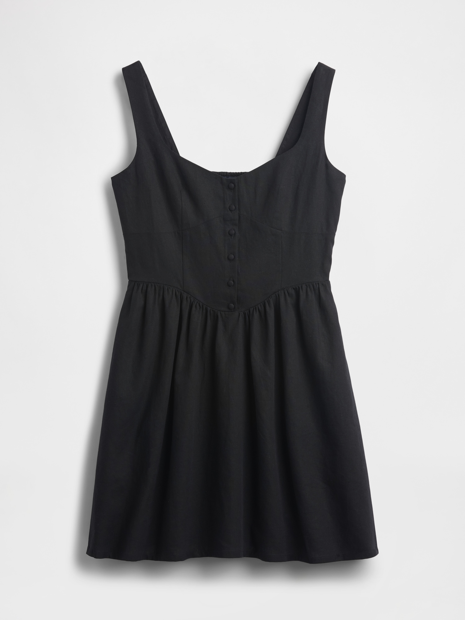 Linen-Blend Drop-Waist Mini Dress